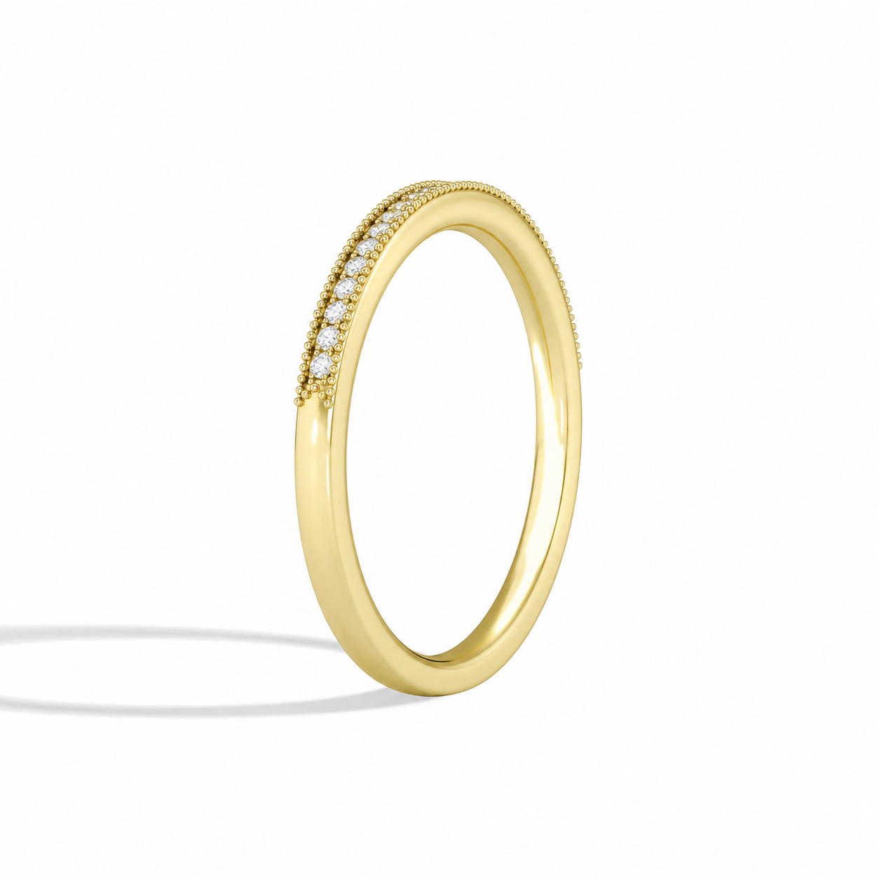 Ines Milgrain Channel Diamond Ring in 14K Yellow Gold second product view