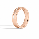 Della Half Channel Flat Edge Diamond Wedding Band in 14K Rose Gold second product view