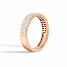 Eloise Two Row Channel Cut Diamond Wedding Band in 14K Rose Gold second product view