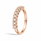 Lucienne Three Row Wavy Prong Diamond Band in 14K Rose Gold second product view