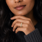 Lucienne Three Row Wavy Prong Lab-Grown Diamond Band in 14K Yellow Gold, worn on hand