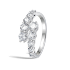 Elodie Graduated Bypass Diamond Ring in 18K White Gold second product view