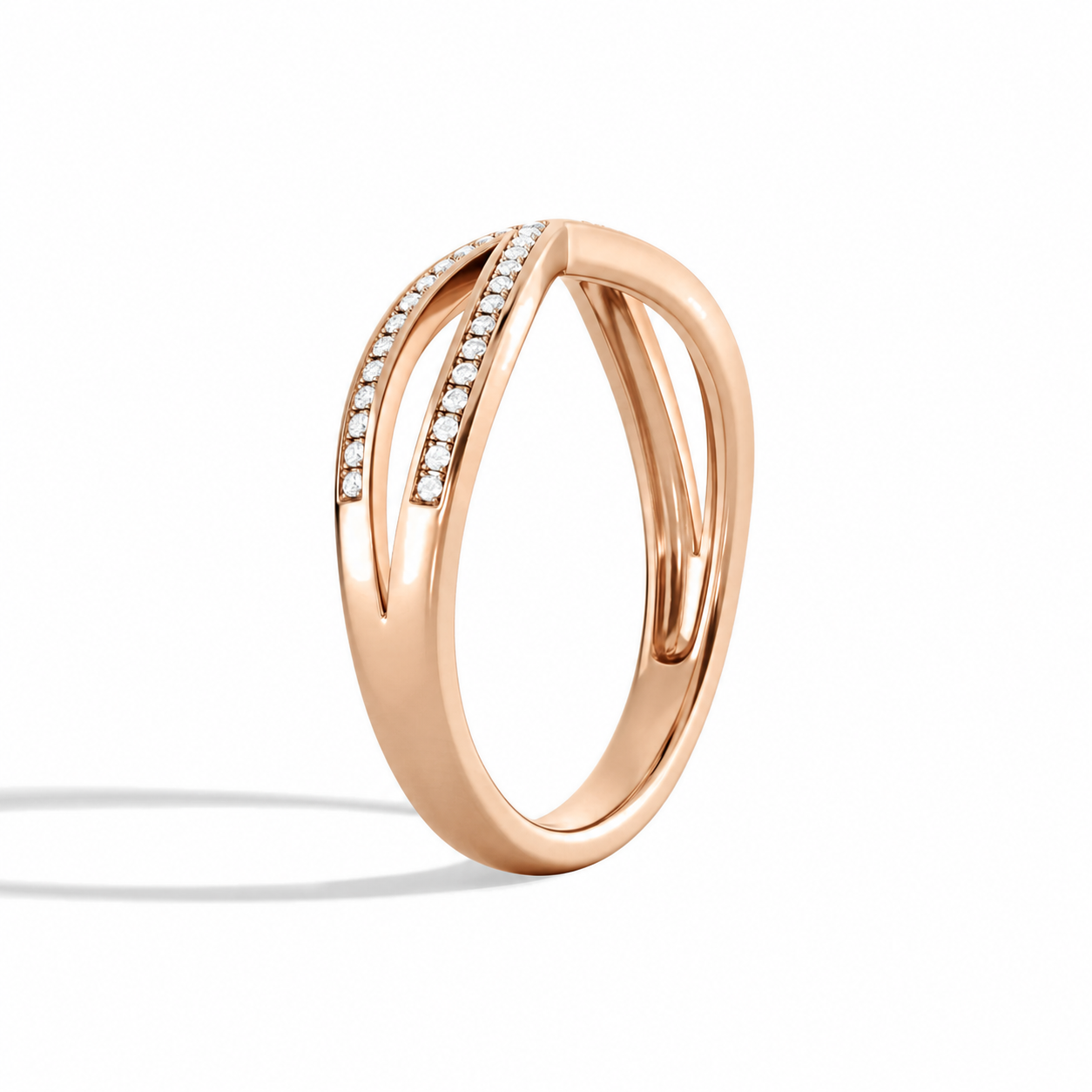 Alina Darcy Crisscross Diamond Ring in 14K Rose Gold second product view