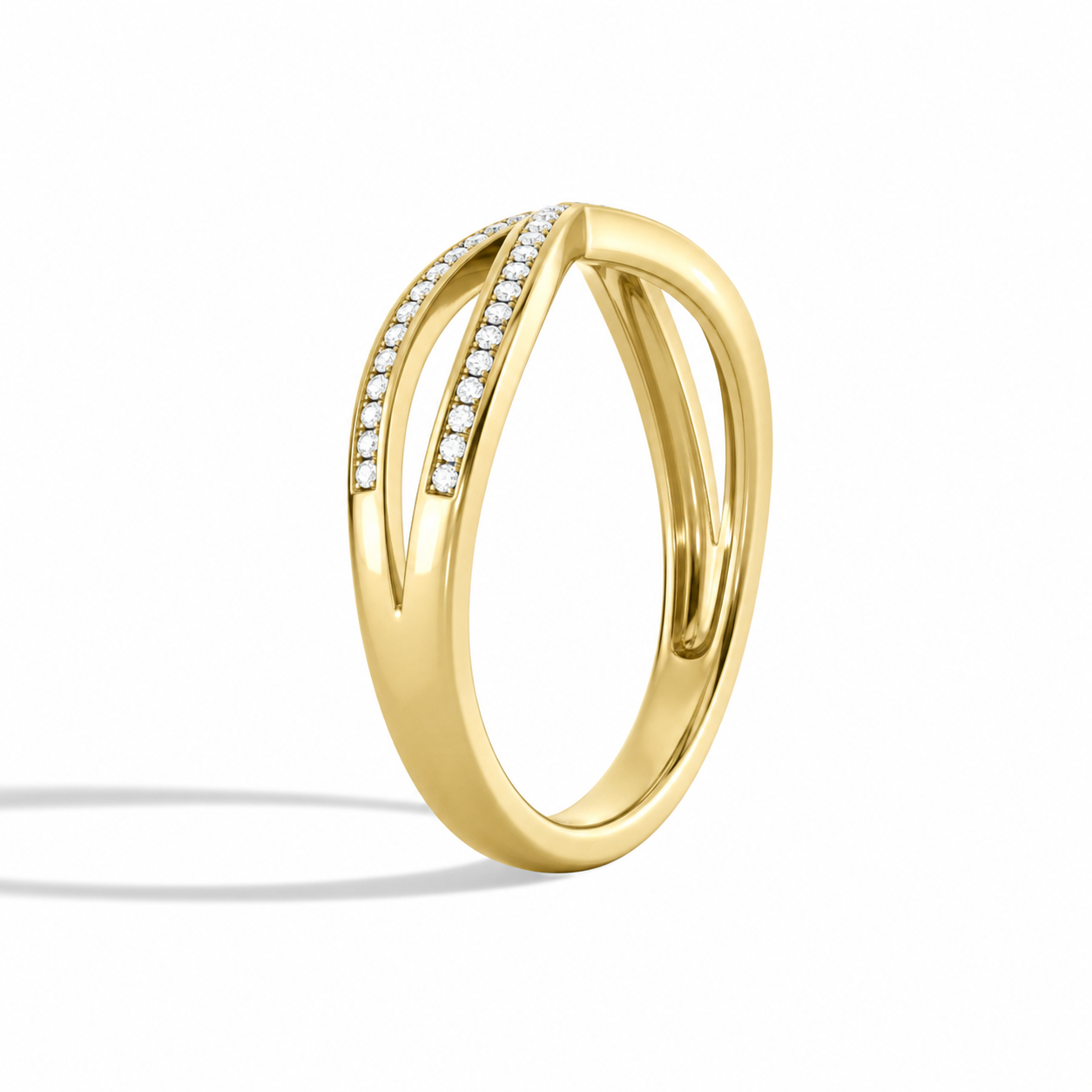 Alina Darcy Crisscross Diamond Ring in 18K Yellow Gold second product view