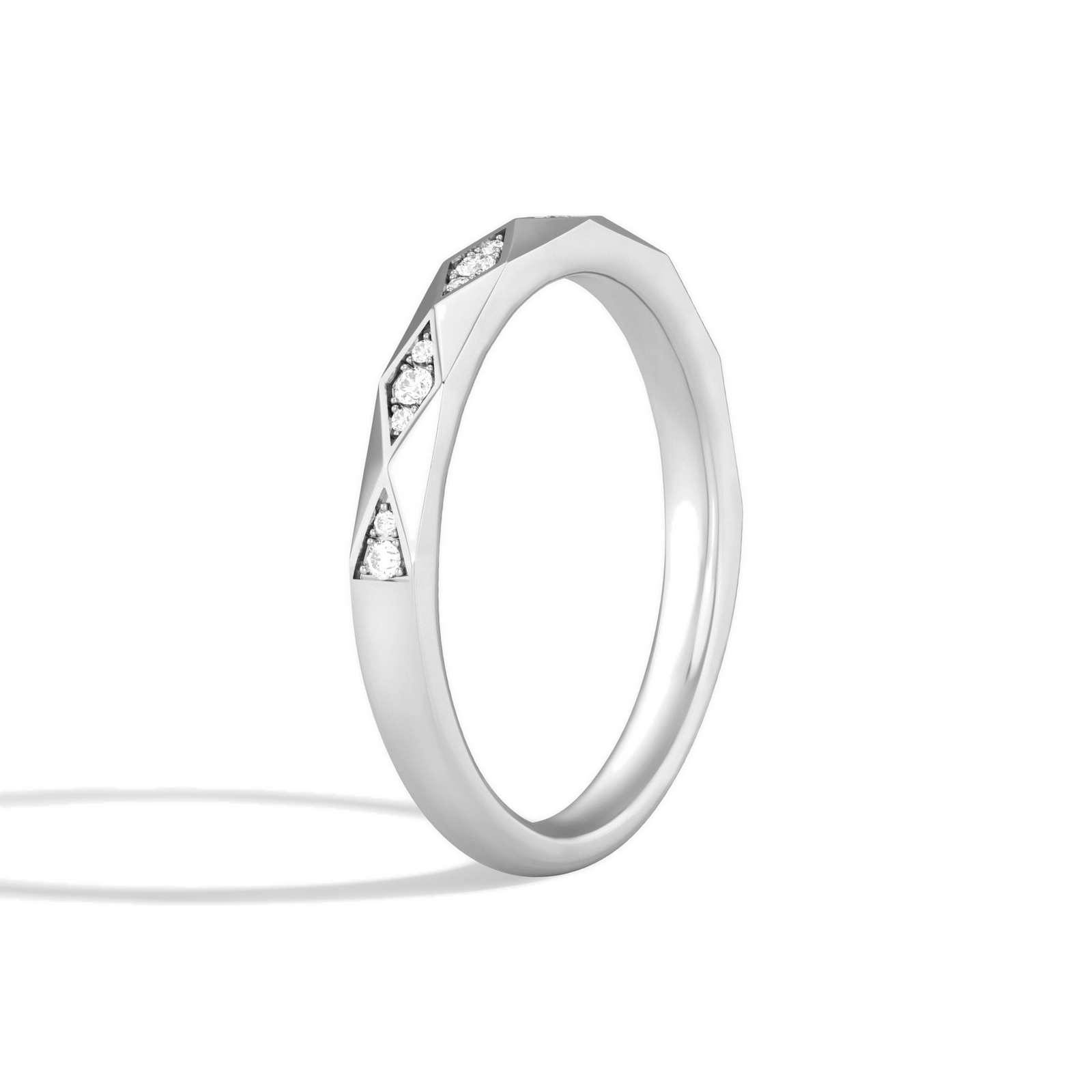 Cora Adorned Faceted Diamond Ring in 14K White Gold second product view