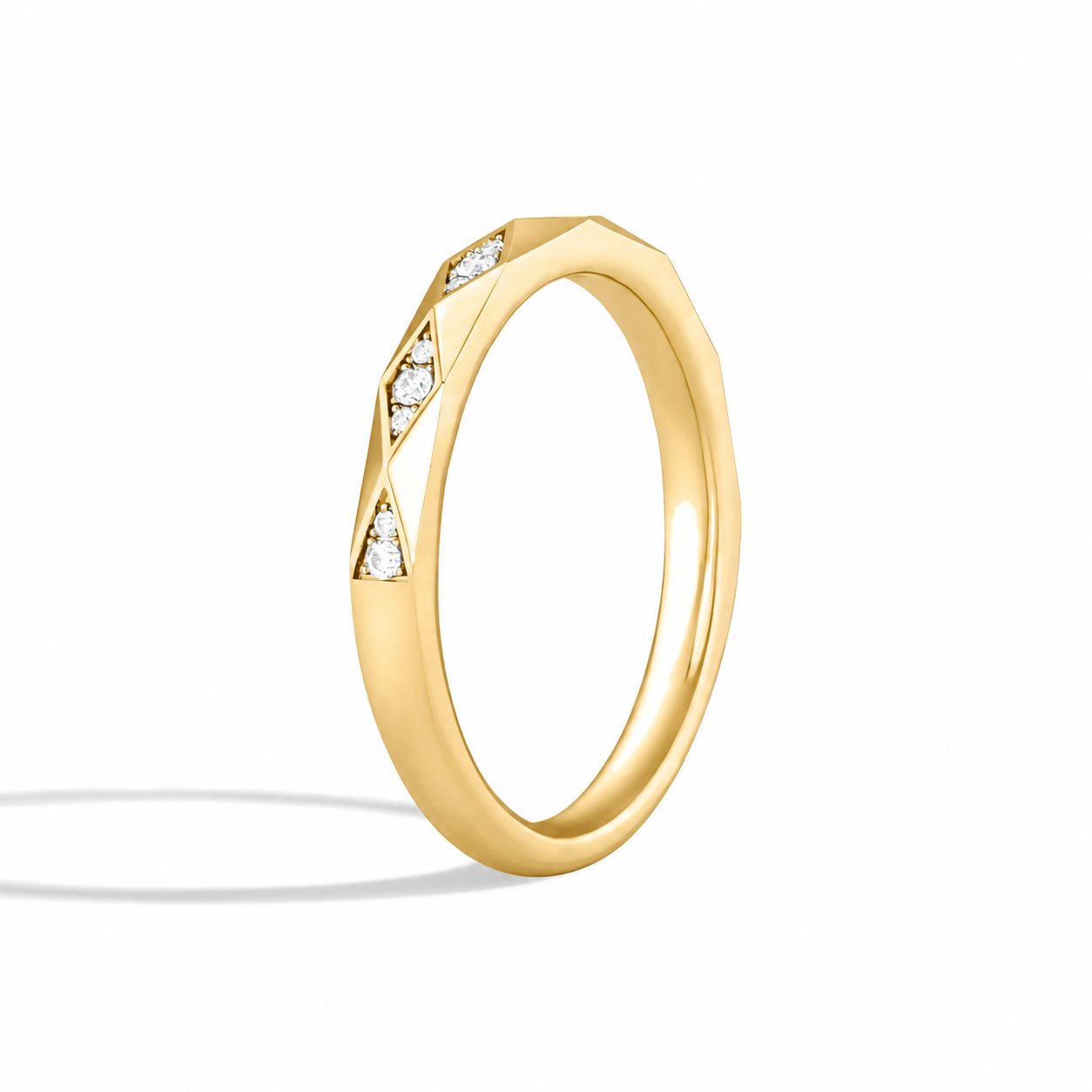 Cora Adorned Faceted Diamond Ring in 14K Yellow Gold second product view