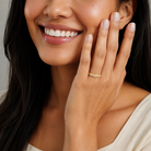 Cora Adorned Faceted Lab-Grown Diamond Ring in 14K Yellow Gold, worn on hand
