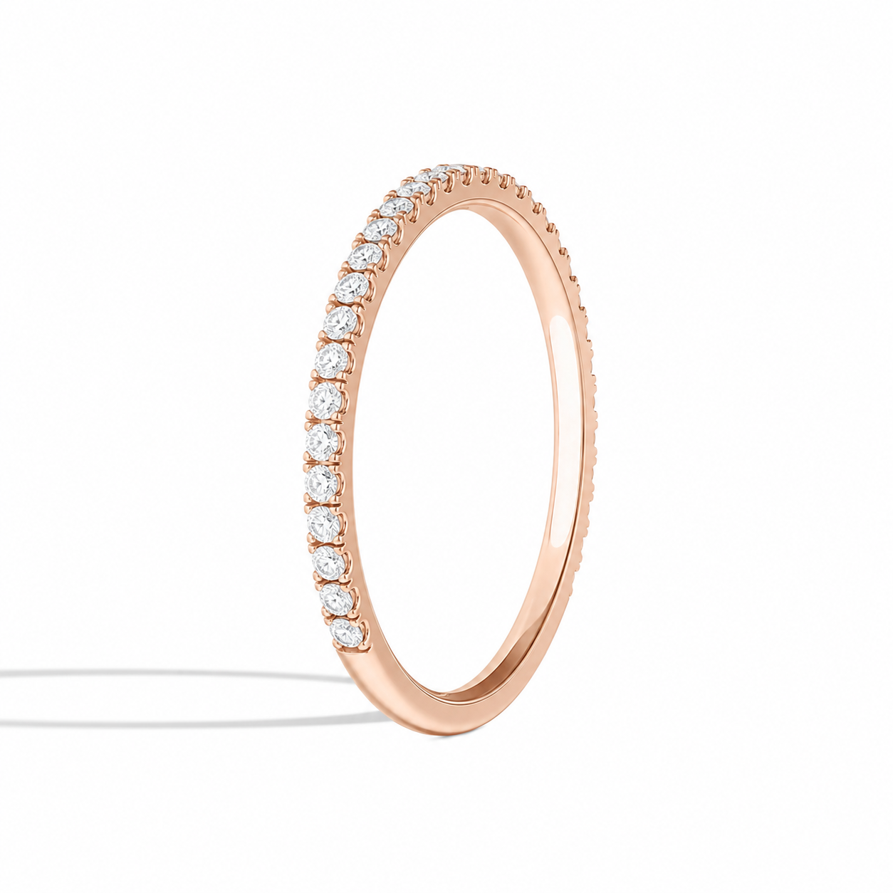 Emmeline Seraphine Three-Quarter Coverage Diamond Ring in 14K Rose Gold second product view