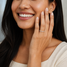 Emmeline Seraphine Three-Quarter Coverage Lab-Grown Diamond Ring in Platinum, worn on hand