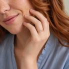 Calla Hudson Milgrain Open Lab-Grown Diamond Ring in 14K Rose Gold, worn on hand