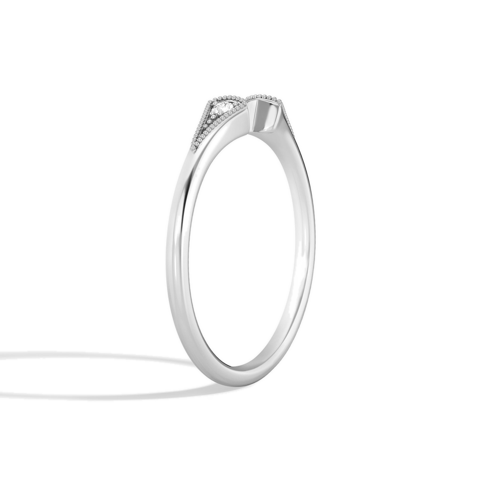Calla Hudson Milgrain Open Diamond Ring in 14K White Gold second product view