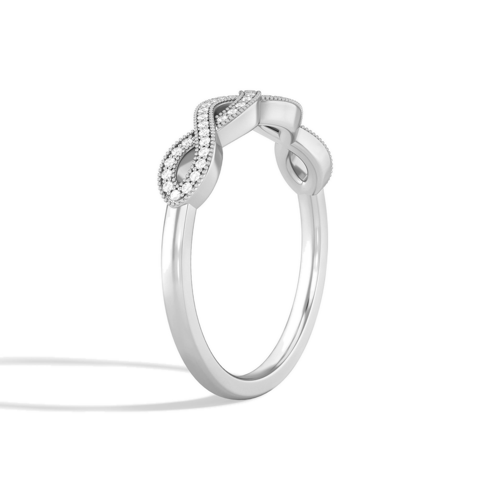 Ottilie Infinito Milgrain Diamond Ring in 18K White Gold second product view