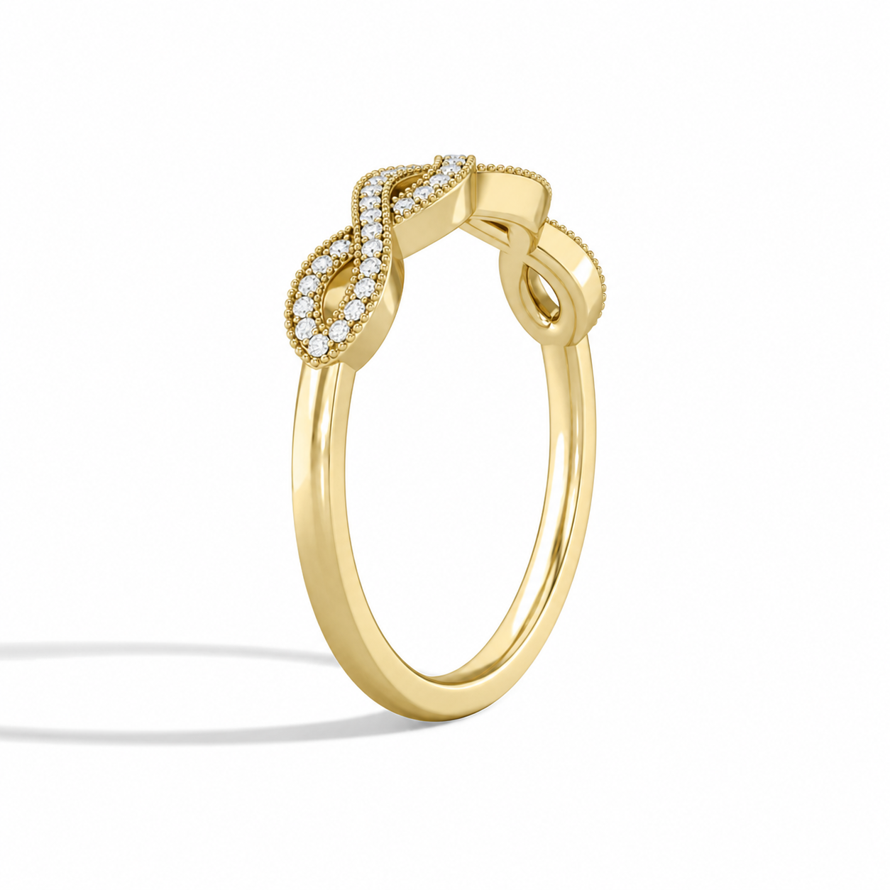 Ottilie Infinito Milgrain Diamond Ring in 18K Yellow Gold second product view