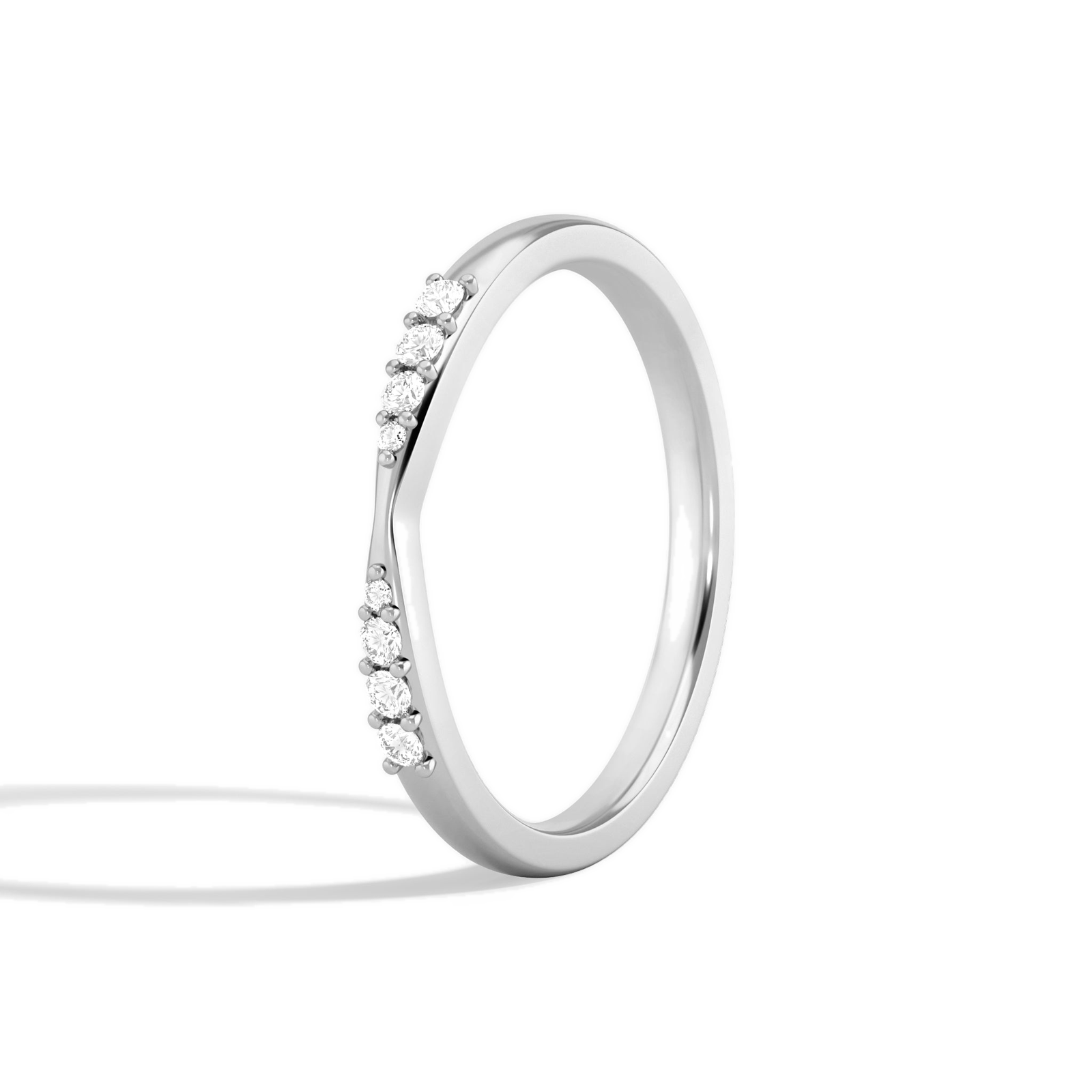 Cosima Cascade Graduated Diamond Ring in Platinum second product view
