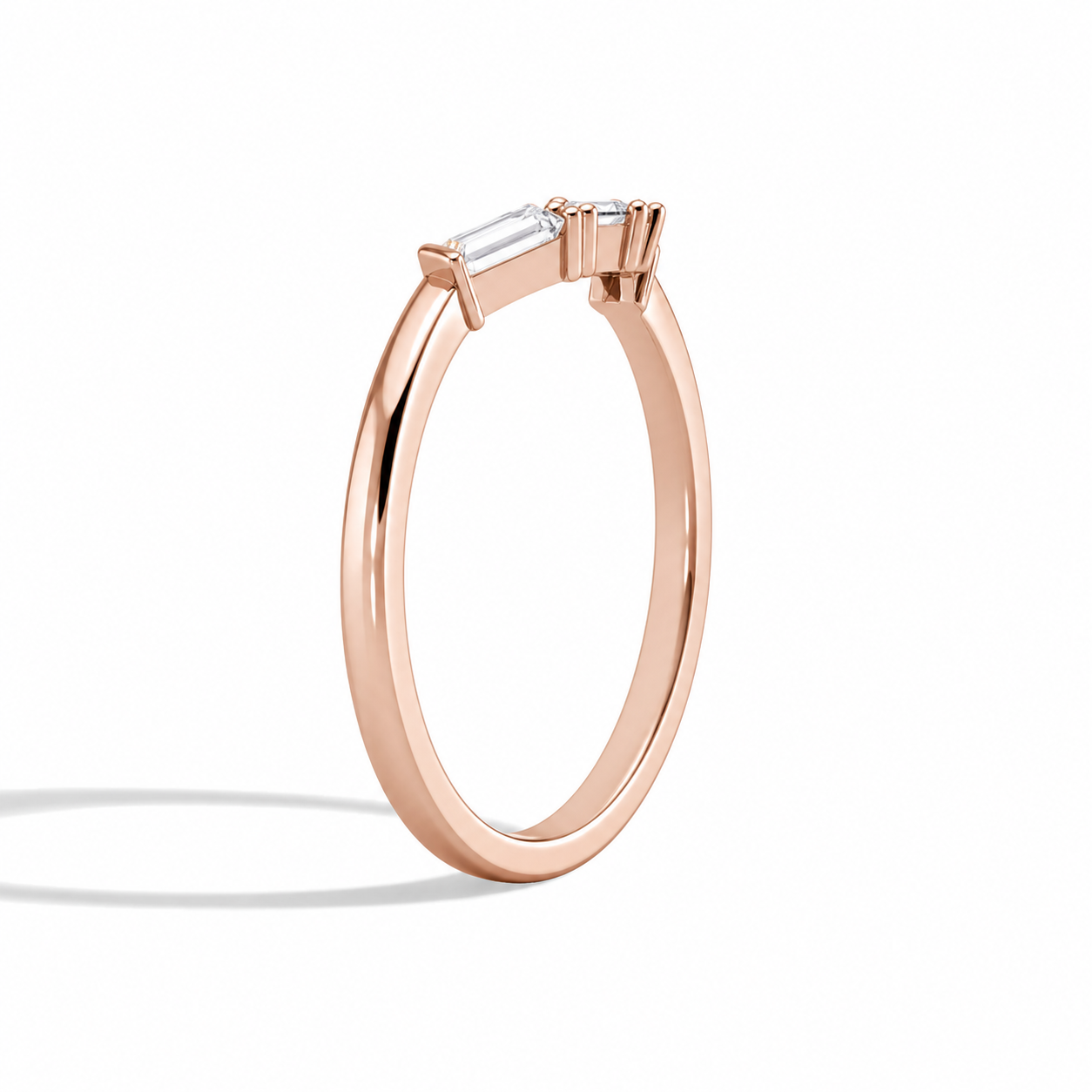 Kira Tapered Baguette Diamond Ring in 14K Rose Gold second product view