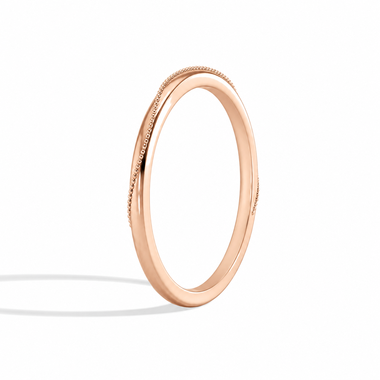 Ariadne 1.5mm Milgrain Comfort Fit Diamond Ring in 14K Rose Gold second product view
