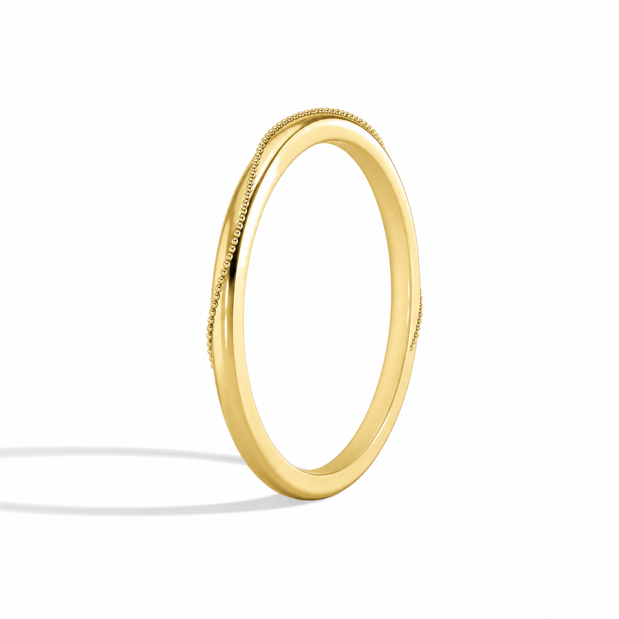 Ariadne 1.5mm Milgrain Comfort Fit Diamond Ring in 14K Yellow Gold second product view