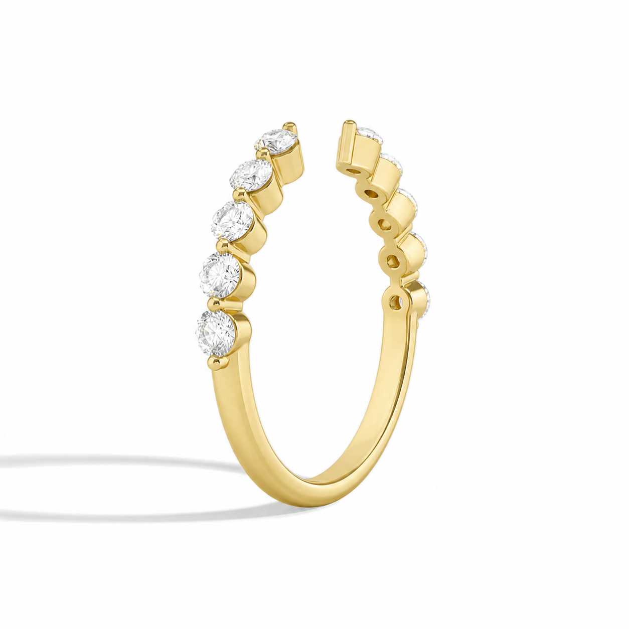 Sylvie Half Coverage Open Diamond Ring in 18K Yellow Gold second product view