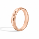 Calista Hammered Comfort Fit Diamond Wedding Band in 14K Rose Gold second product view