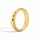 Calista Hammered Comfort Fit Diamond Wedding Band in 18K Yellow Gold second product view