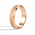 Orla Brushed Beveled Edge Diamond Wedding Band in 14K Rose Gold second product view