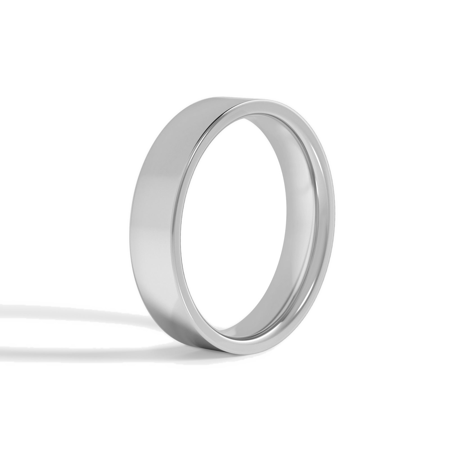 Daphne Traditional Flat Diamond Wedding Band in 14K White Gold second product view