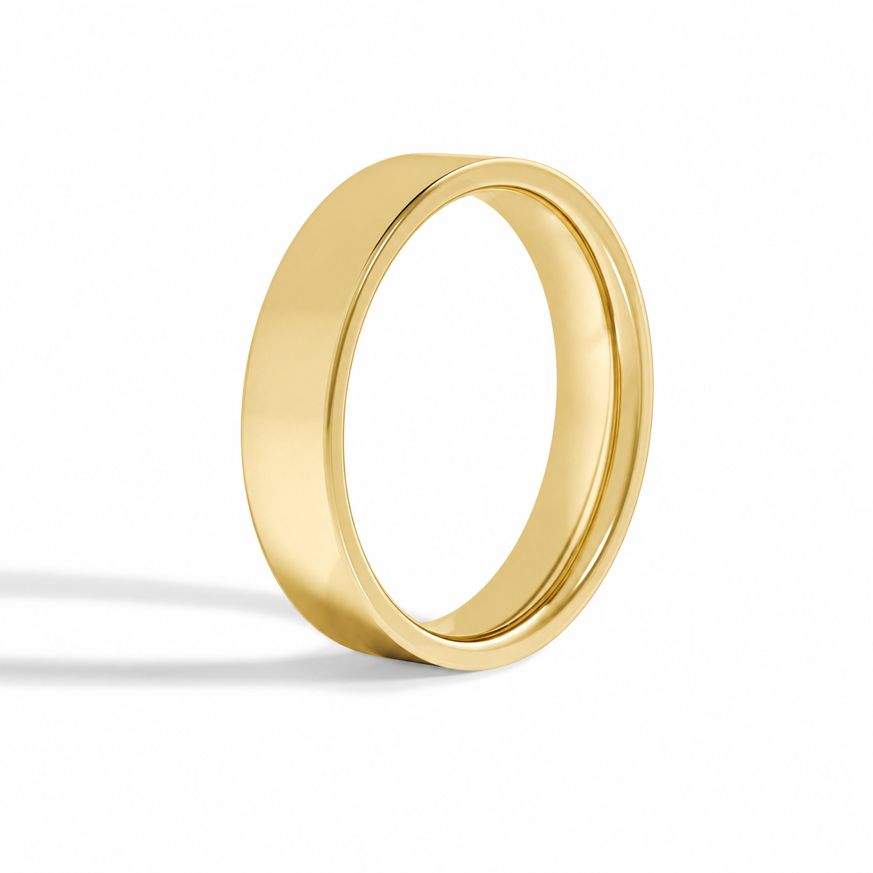 Daphne Traditional Flat Diamond Wedding Band in 18K Yellow Gold second product view