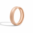 Evelina Brushed Flat Diamond Wedding Band in 14K Rose Gold second product view