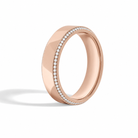 Tessa Beveled Edge Diamond Wedding Band in 14K Rose Gold second product view