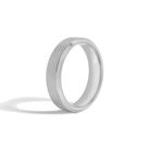 Nola Beveled Edge Knurled Diamond Wedding Band in Platinum second product view