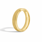 Nola Beveled Edge Knurled Diamond Wedding Band in 18K Yellow Gold second product view