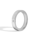 Juna Flat Edge Single Diamond Wedding Band in 14K White Gold second product view