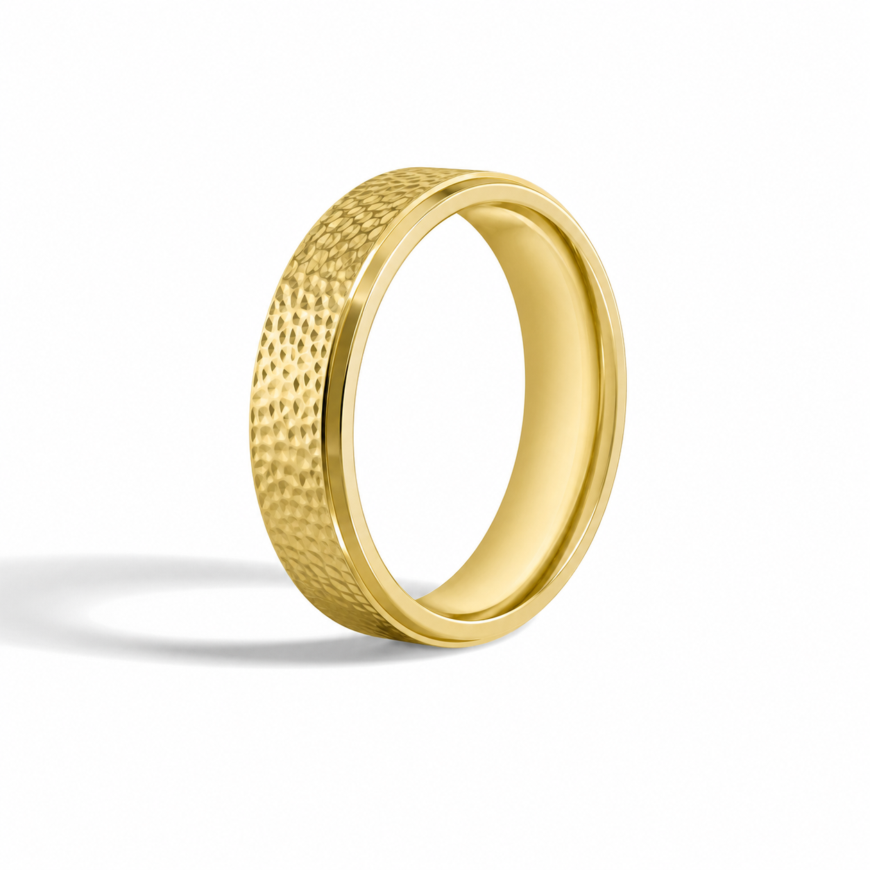 Melina Pebble Hammered Diamond Wedding Band in 18K Yellow Gold second product view