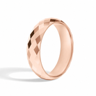 Odette Faceted Dome Diamond Wedding Band in 14K Rose Gold second product view