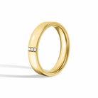 Rowena Cut Three Stone Minimalist Diamond Wedding Band in 18K Yellow Gold second product view