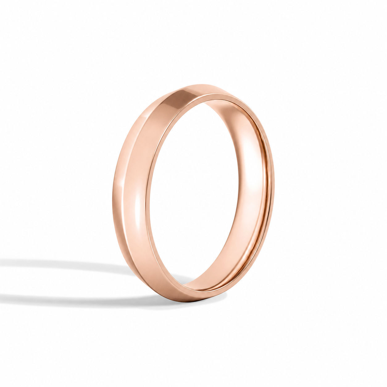 Thalia Comfort Fit Knife Edge Diamond Wedding Band in 14K Rose Gold second product view