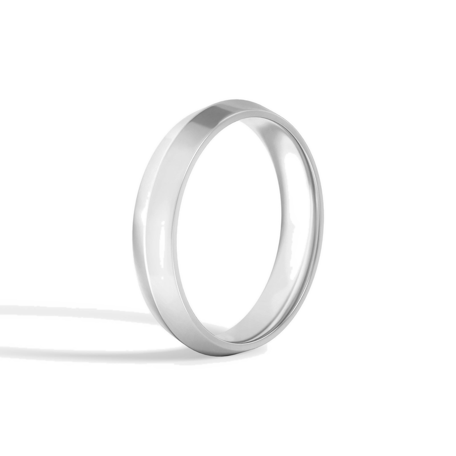 Thalia Comfort Fit Knife Edge Diamond Wedding Band in Platinum second product view