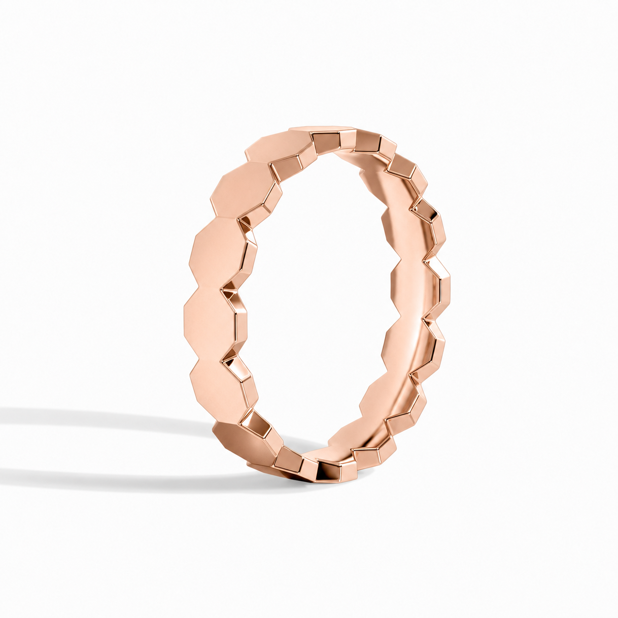 Romilly All Around Octagon Diamond Wedding Band in 14K Rose Gold second product view