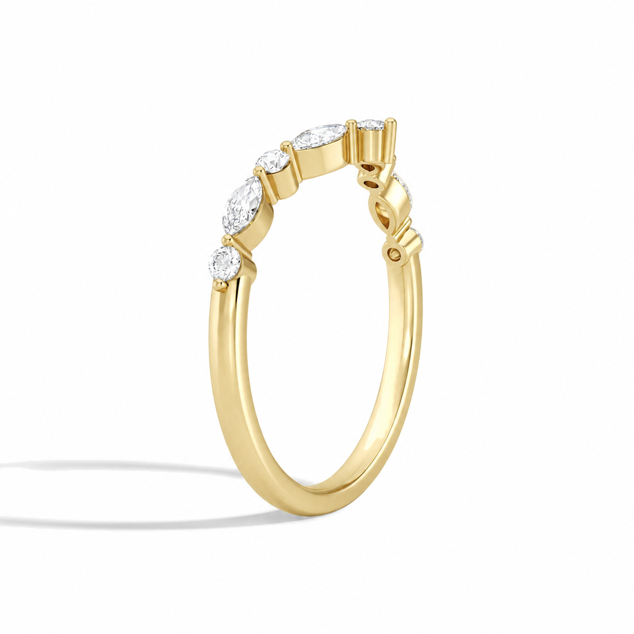 Coralie Luxe Curved Diamond Ring in 14K Yellow Gold second product view