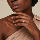 Coralie Luxe Curved Lab-Grown Diamond Ring in 18K Yellow Gold, worn on hand