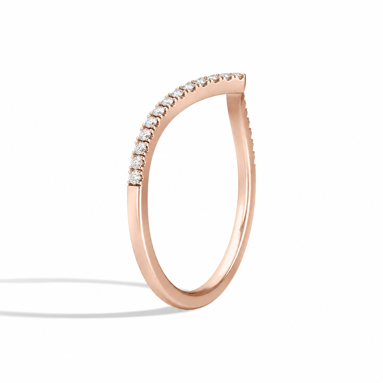 Violetta Curved Ballad Contour Diamond Ring in 14K Rose Gold second product view