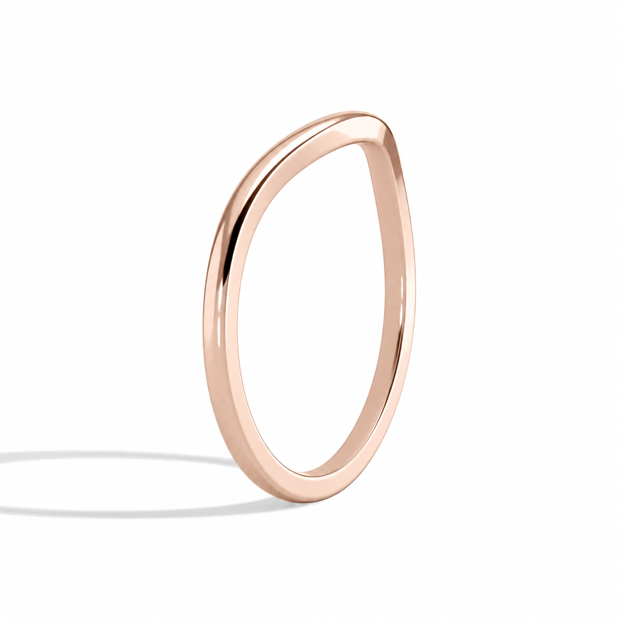 Bellerose Curved Diamond Ring in 14K Rose Gold second product view