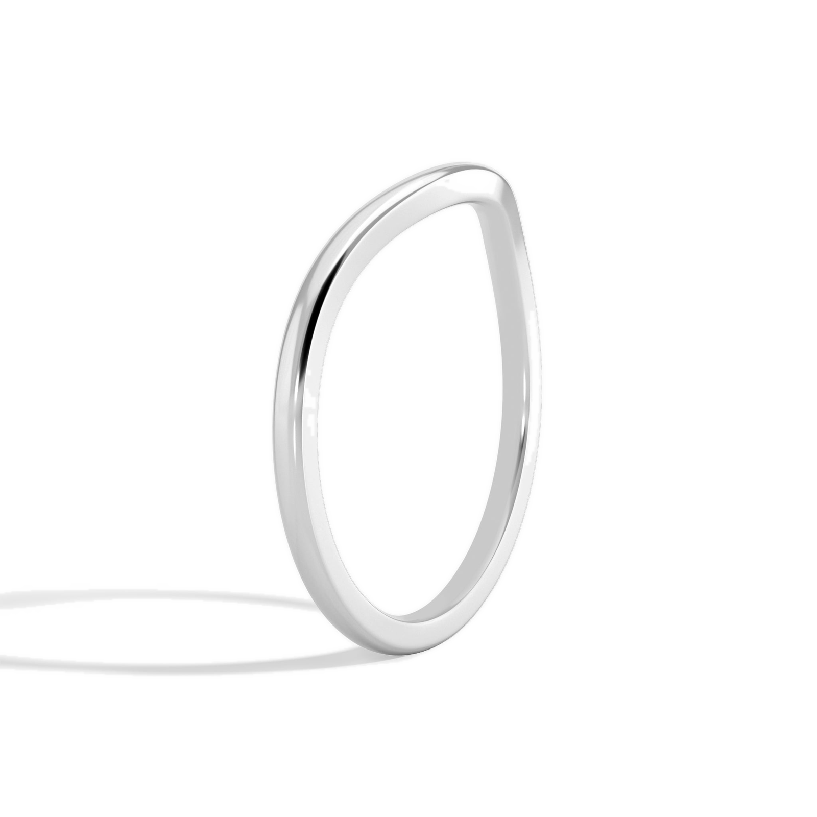 Bellerose Curved Diamond Ring in Platinum second product view