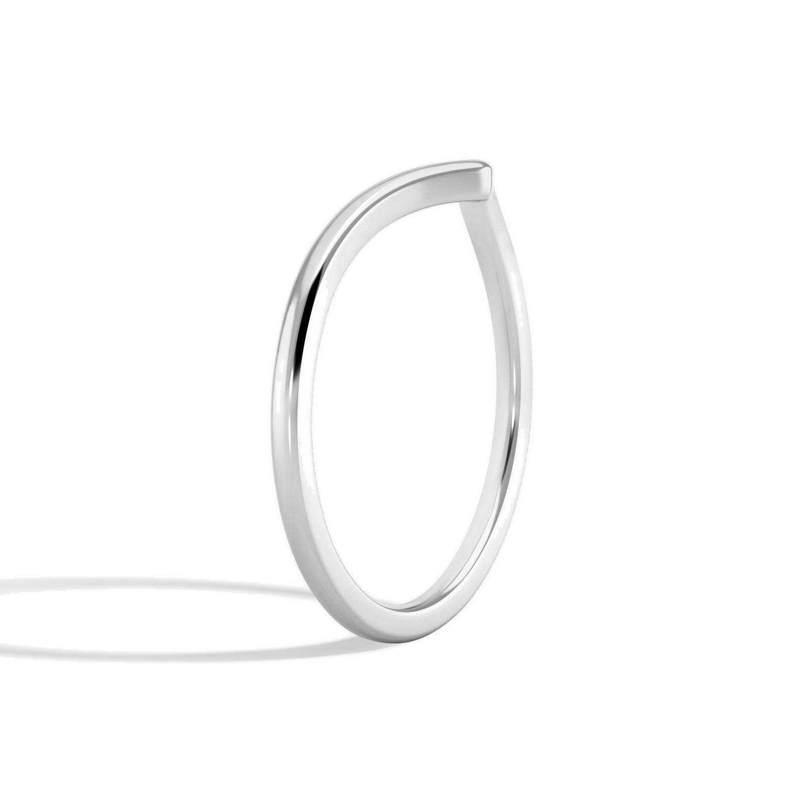 Roselle Curved Ballad Contour Diamond Ring in 14K White Gold second product view