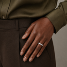 Odelia Eternity Lab-Grown Diamond Band in 18K White Gold, worn on hand