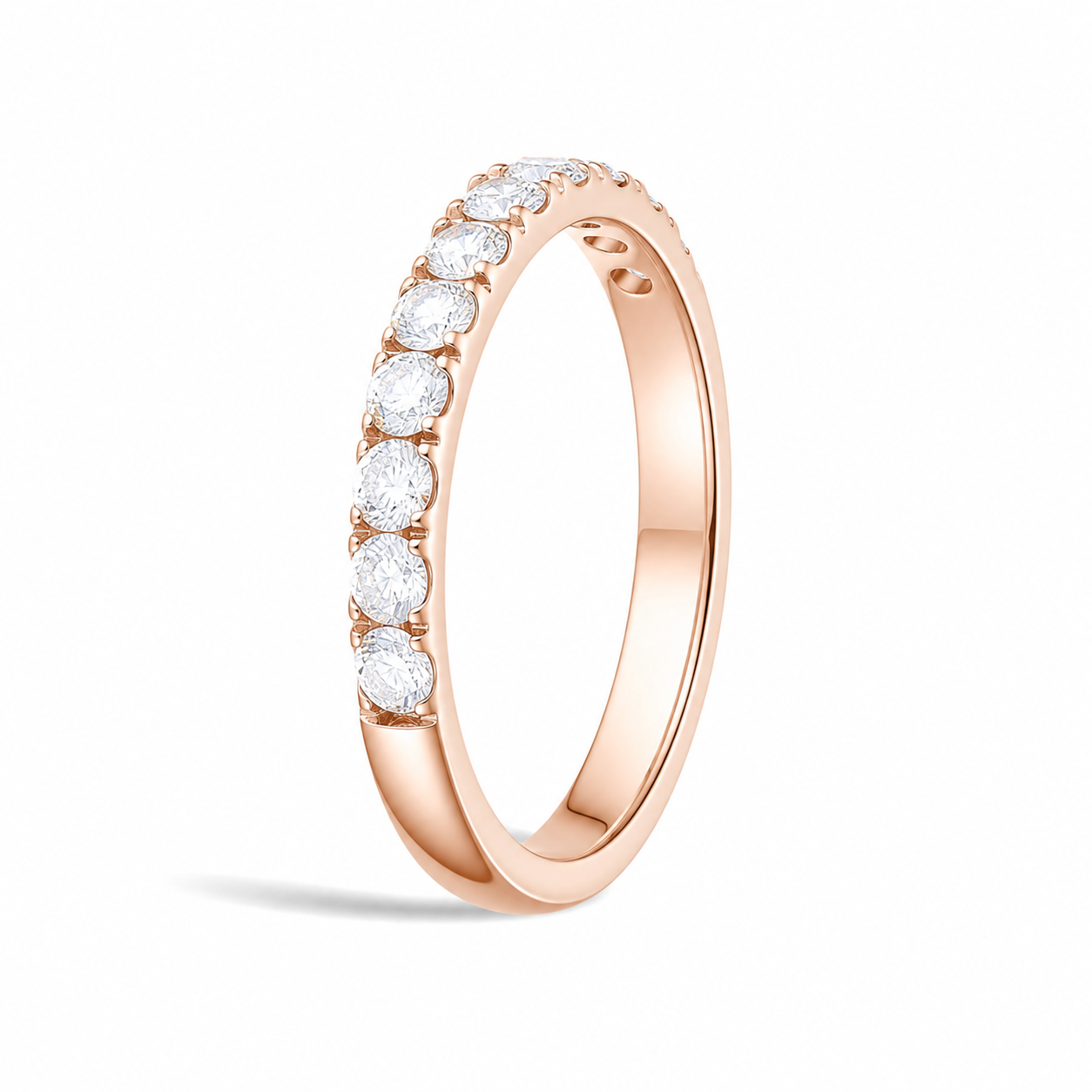 Ilana Classic Brilliant Half Eternity Diamond Band in 14K Rose Gold second product view