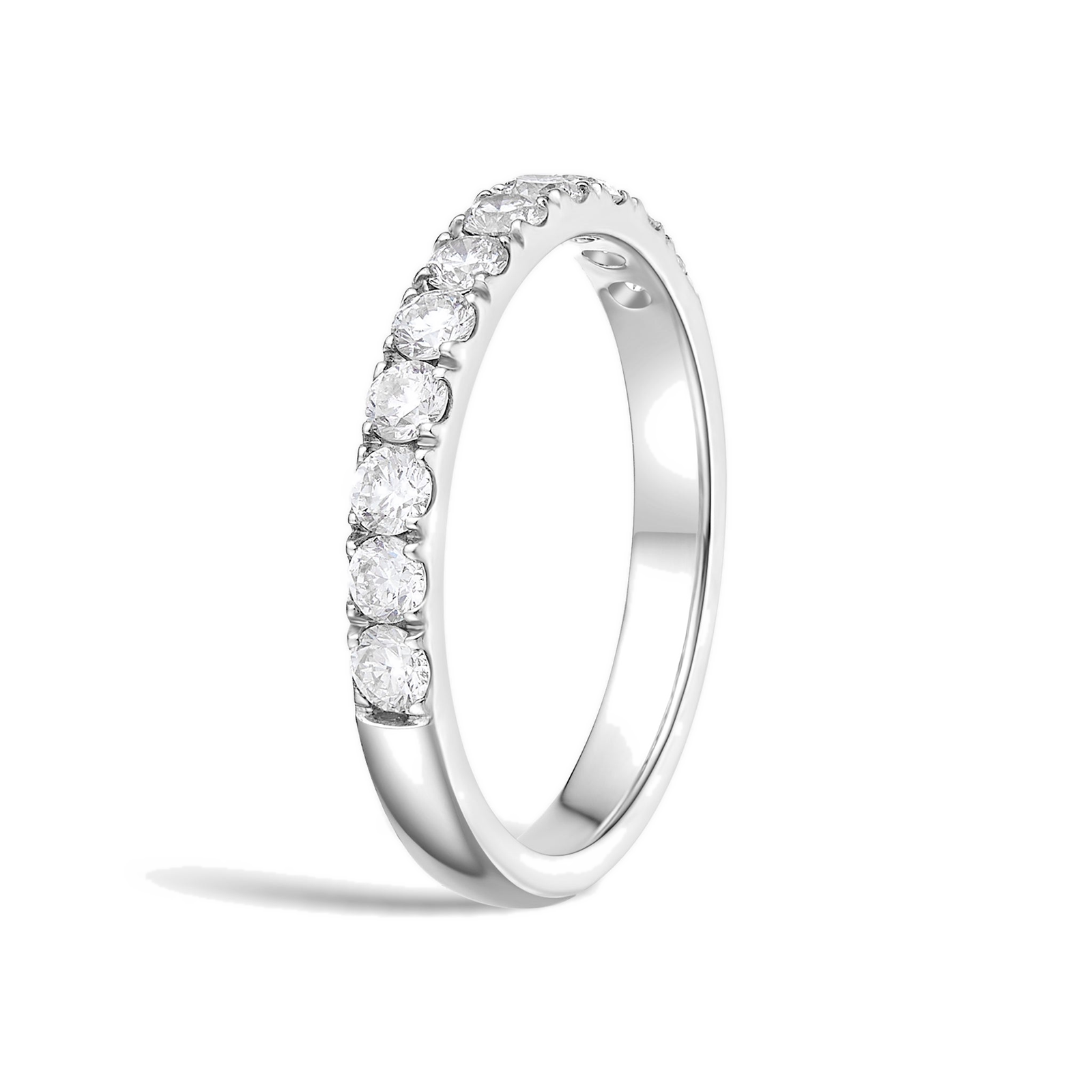 Ilana Classic Brilliant Half Eternity Diamond Band in 18K White Gold second product view