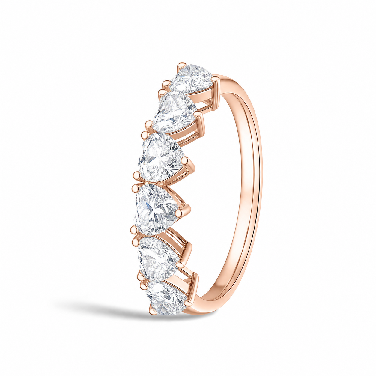 Mina Amore Half Eternity Diamond Band in 14K Rose Gold second product view