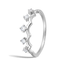 Rhea Crown Stackable Half Eternity Diamond Band in Platinum second product view
