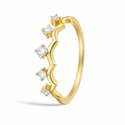 Rhea Crown Stackable Half Eternity Diamond Band in 14K Yellow Gold second product view